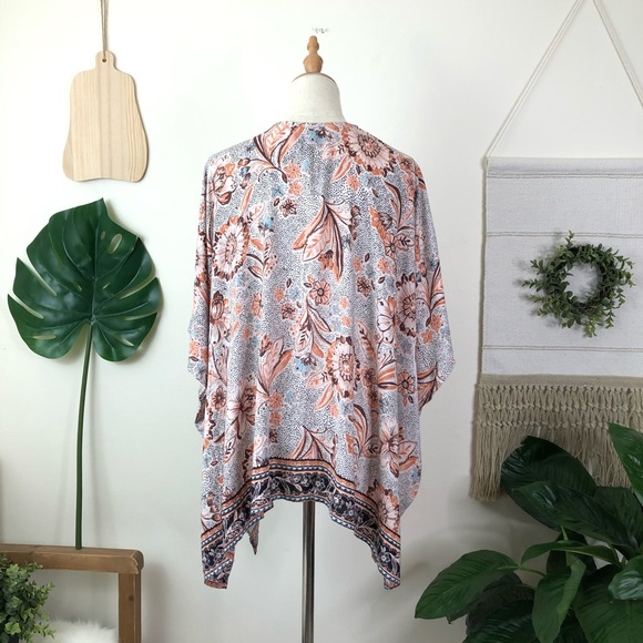 Angie | Floral Print Kimono Sleeve Cardigan Medium - Picture 4 of 12